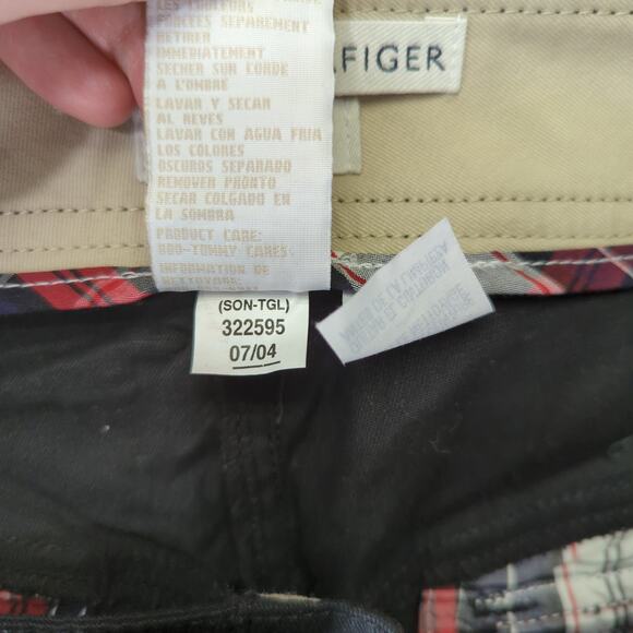 Y2K Tommy Hilfiger Stretch Black Wide Leg Pants Belted‎ Women's Size 10 - Picture 9 of 9